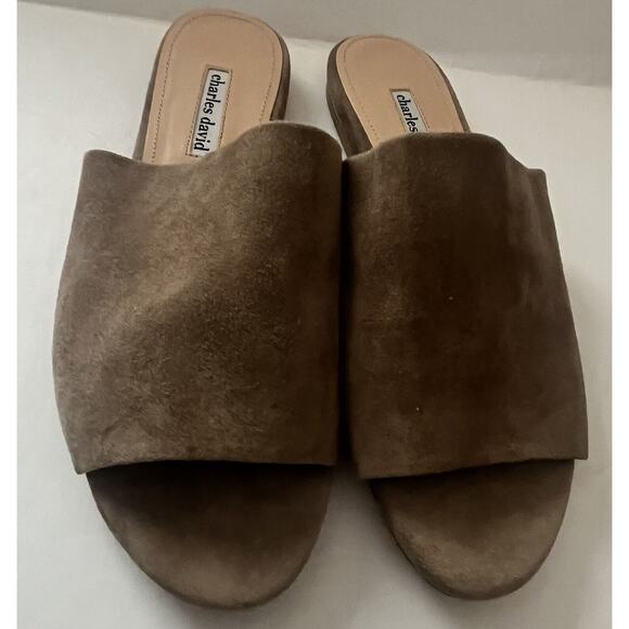 Charles David Tan Suede Sandals - Picture 3 of 8